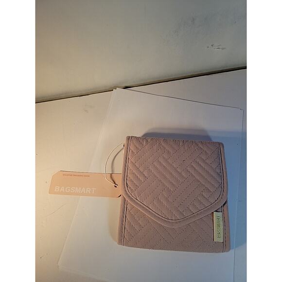 BAGSMART Pink Travel Jewelry Organizer Case Foldable Jewelry Roll BRAND NEW - Picture 2 of 9